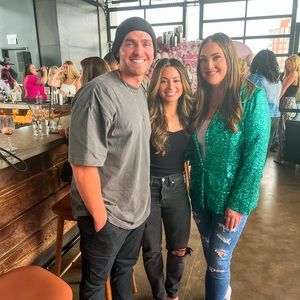 Teal green sequin blazer